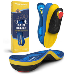 WALK·HERO front view of full-length heavy duty insole showing profile and branding for durable support