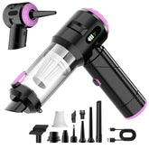 Wansimoo front view purple handheld vacuum showing compact design and strong suction