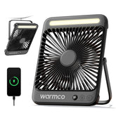 Warmco D4 front view showing fan and lantern, portable cooling benefits