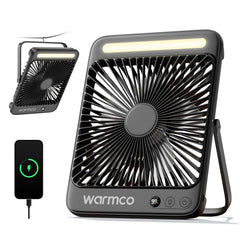 Warmco D4 front view showing fan and lantern, portable cooling benefits