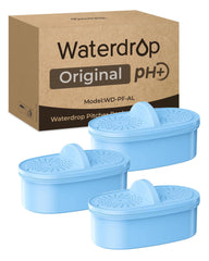 Waterdrop PF-AL front view showing cartridge and fast fill benefit