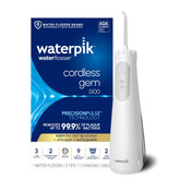 Waterpik Cordless Gem 5100 front angle showing compact design and portable benefit