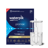 Waterpik Promax front view showing compact design and reservoir benefit