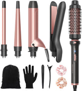 wavytalk front view showing handle and all five attachments for versatile styling