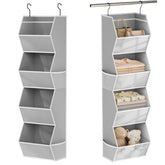 Wawocs front view hanging closet organizer showing four shelves for neat folding