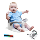 Wddbb baby bath seat front view in dark gray showing stable circular design and comfort