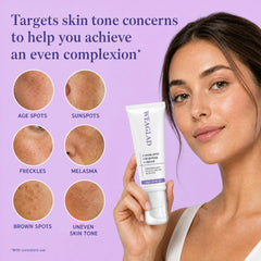 Weaglad cream being applied to cheek for even tone benefit
