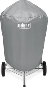 Weber 22-inch cover front view protecting grill from elements
