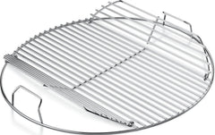 Weber hinged grate front view showing sturdy plated-steel and easy access