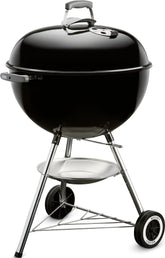 Weber original kettle front view showing compact black design and reliable cooking area