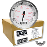 Weber replacement thermometer front face showing clear dial and fit benefit