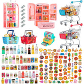 WEHOO metal mini shopping carts front view shows durable play realism