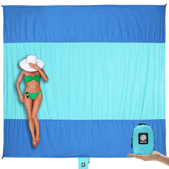 WEKAPO front view showing full 7x7 ft blanket and colors for easy spot setup