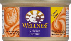 Wellness chicken pate 24-can pack stacked for multi-week feeding convenience