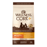 Wellness CORE+ front of bag showing recipe and benefits