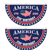 WENWELL front view of 250th anniversary bunting showcasing patriotic design and clear message