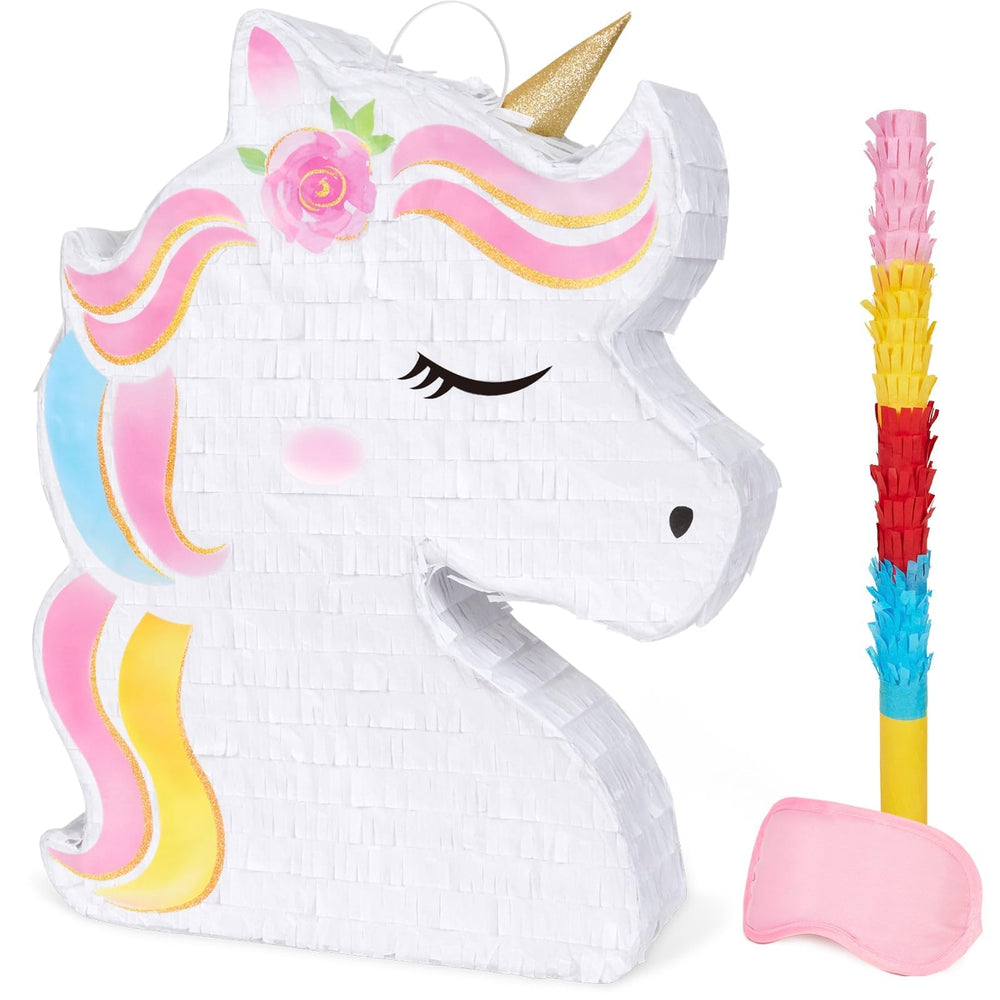 WERNNSAI unicorn piñata front view showing rainbow design and party appeal