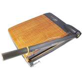 Westcott front view wood guillotine showing clean design and sturdy base benefit