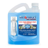Wet & Forget front label on 64oz bottle showing product name and sprayer benefit