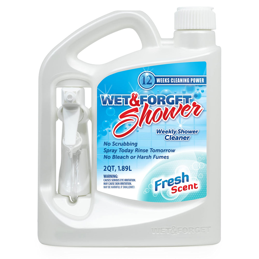 Wet & Forget bottle front label showing product name and size, easy identification benefit
