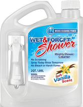 Wet & Forget front packaging showing 64 oz bottle and sprayer for easy cleaning
