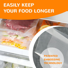 Wevac roll fitted into a FoodSaver-style machine for fast sealing