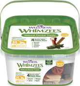 Whimzees medium front packaging showing brand and quantity benefits