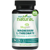 Why Not Natural front label showing Magtein and clean ingredients, highlighting product transparency