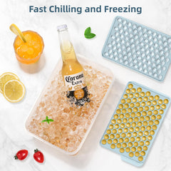 WIBIMEN tray releasing mini ice into a narrow water bottle for a snug fit