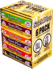 Wildlife Sciences front pack view showing six assorted suet cakes and clear film protection