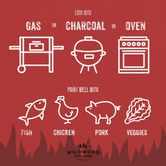 Wildwood Grilling plank beside ruler showing 5x11 size for portion planning