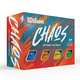 WILSON CHAOS front packaging showing 24 multicolor balls for easy selection and value