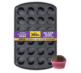 Wilton gold front view showing 24-cup pan and baking readiness