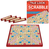 Winning Moves front view of tile lock Scrabble board showing compact design and benefit portability
