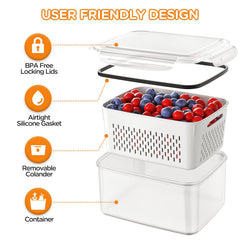 Winproper containers stacked in pantry showcasing space-saving, neat refrigerator organization