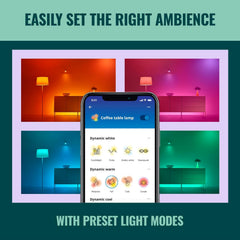 WiZ Connected bulbs showing vibrant color spectrum for mood lighting