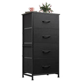 WLIVE front view of charcoal four-drawer dresser showing compact footprint and storage