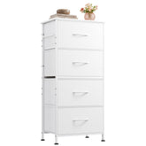 WLIVE front view of white four-drawer dresser showing compact design and organized storage