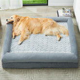 WNPETHOME front view of XL orthopedic bed showing plush bolster and roomy sleep surface