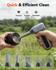 WOLFBOX MF70 in-hand during use demonstrating cordless mobility and control
