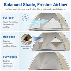 Wolfwise zippered door close-up demonstrating privacy and easy access