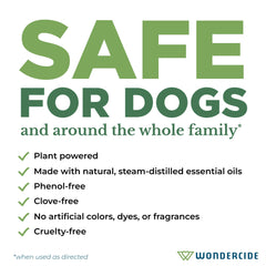 Large dog wearing Wondercide collar outdoors showing comfortable, natural repellency