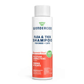 Wondercide front packaging showing the peppermint shampoo and benefits