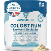 WONDERCOW front packaging showing 60 unflavored servings and benefits