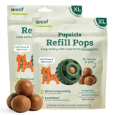 WOOF front packaging of Pupsicle XL refill pops showing clear branding benefit ready to use