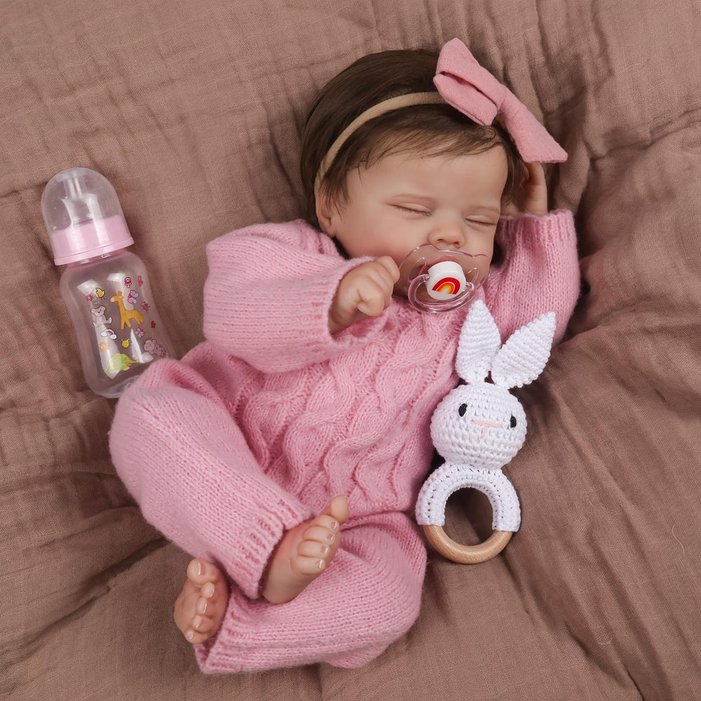 WOOROY Aria front view showing lifelike newborn features and cuddle-ready pose