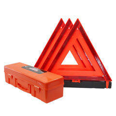 WORKKOOL front view showing three triangles and carrying case for quick roadside setup