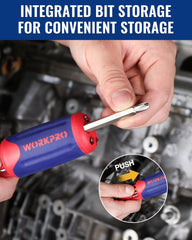 WORKPRO assortment of S2 steel bit tips for durable, precise fastening