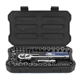 WORKPRO front view of open case showing organized socket layout and easy access