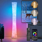 WORLD WIN full lamp in corner showing modern silhouette and ambient lighting benefits